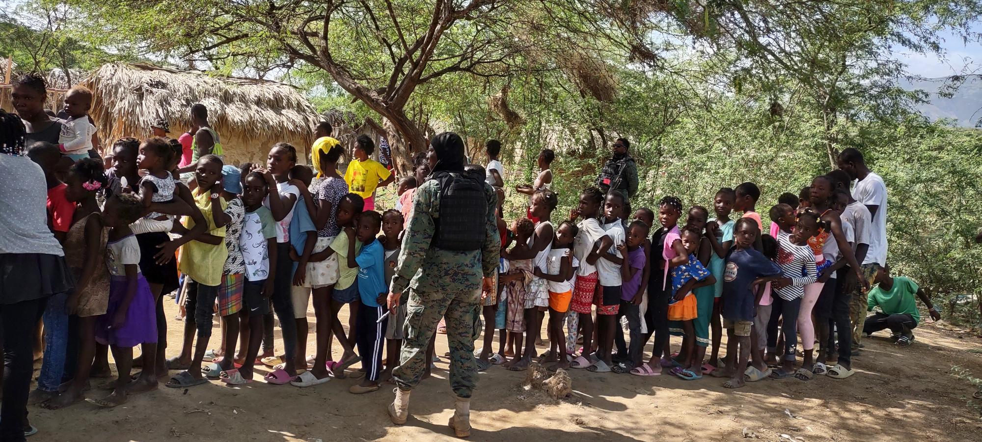 Kids waiting for food in Haiti