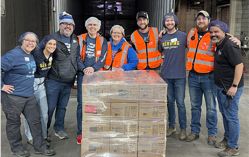 A pallet of FMSC meals at the FargoDome in Fargo ND