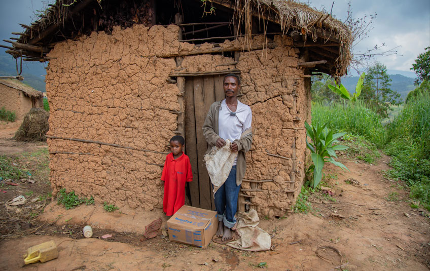 A man and child in Burundi