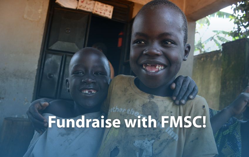 two kids smiling with the text Fundraise with FMSC!