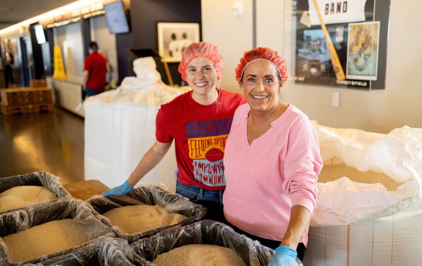 FMSC volunteers smiling at MobilePack event